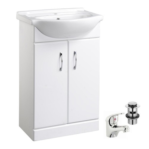 White 550mm two door - white,
