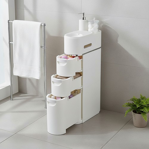 White narrow slim storage - narrow,