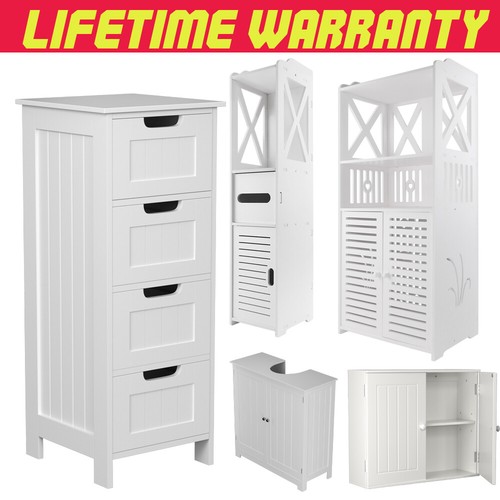 White wooden bathroom - white, cabinet