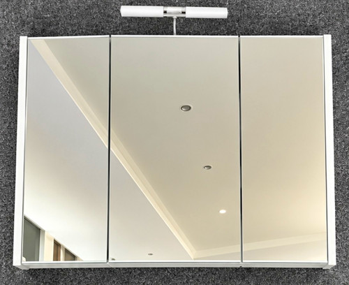 White wall mounted mirrored - mounted,